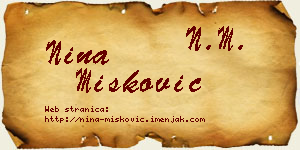 Nina Mišković vizit kartica